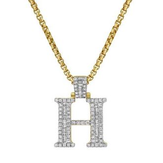 LuvMyJewelry H Initial Diamond Pendant 10K Yellow Gold - 0.95 Carats at Nordstrom