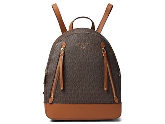 Michael Kors Brooklyn Medium Backpack Backpack Bags Brown/Acorn, Canvas/Cotton/Polyester