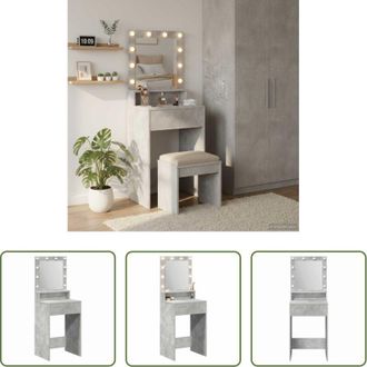 vidaXL Specchio - Tavolo da Trucco con specchio Grigio cemento 50 x 41 x 135 cm