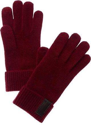 Portolano Leather-Trim Cashmere Gloves