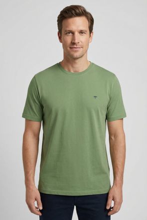 Fynch-Hatton T-Shirt FYNCH-HATTON, Herren, Gr. 4XL, avocado, Jersey, Obermaterial: 100% Baumwolle, bestickt, unifarben, normal h&uuml;ftbedeckend, Rundhals, Shirts T-Sh