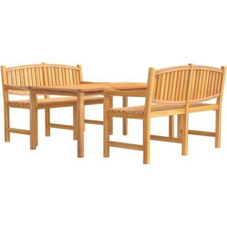 vidaXL Juego De Comedor Para Jard&iacute;n 3 Pzas Madera Maciza De Teca Vidaxl