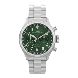 Timex Waterbury Ace Chronograph Watch Men 41mm Stainless Steel Bracelet - OS