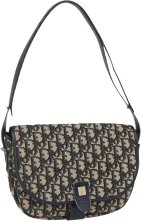 Dior Pre-owned Shoulder Bags, female, Blue, Size: ONE SIZE Pre-owned Vintage Canvas Shoulder Bag