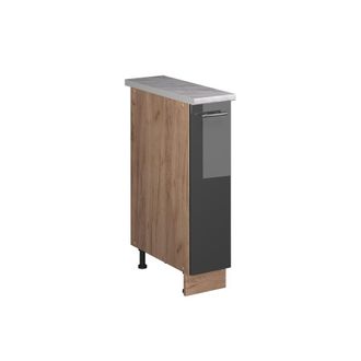 Vicco Mueble De Botica Fame-line, Antracita Alto Brillo/roble Dorado, 20 Cm, Et M&aacute;rmol, Vicco