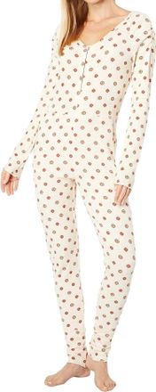 Free People Home Alone Long John Jumpsuit In Warm Combo