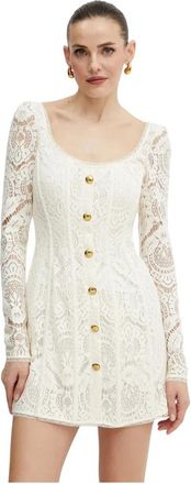 Twinset Augusta Jurk - Dames - Korte kleedjes - Beige - L - Katoen - Kleedjes