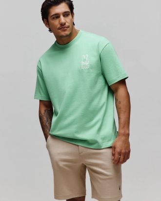 Psycho Bunny Mens Toby Oversized Tee 324 LIGHT GRASS GREEN / XL