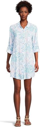 Lilly Pulitzer Natalie Coverup Womens Dress Via Del Mar : XS, Polyester