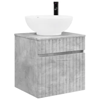 vidaXL Vanidad De Lavabo Montada En La Pared Gris Hormig&oacute;n Vidaxl