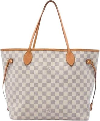 Louis Vuitton Pre-owned Neverfull MM - Dames - Vintage Shopper - Wit - ONE Size - Leer - Vintage