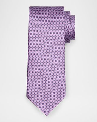 Stefano Ricci Men & apos;s Micro-Geometric Jacquard Silk Tie