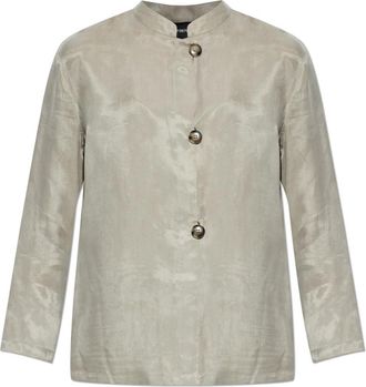 Emporio Armani Shirt met lange mouwen - Dames - Overhemden - Grijs - S - Satijn - Overhemden