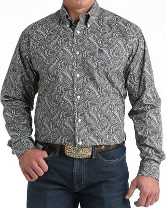 Cinch Classic Paisley Print Button Shirt In Multi