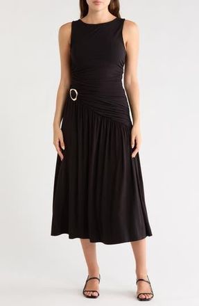 West K Ruched Ring Midi Dress in Black at Nordstrom Rack, Size X-Small