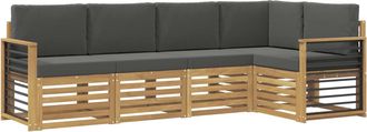 vidaXL Conjunto De Sof&aacute;s De Exterior 5 Uds. Blanco Y Antracita Vidaxl