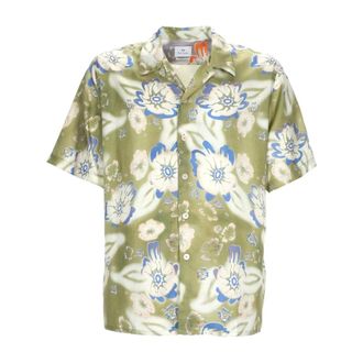 Paul Smith Overhemden, Heren, Groen, S, Korte Mouw Bloemend Shirt