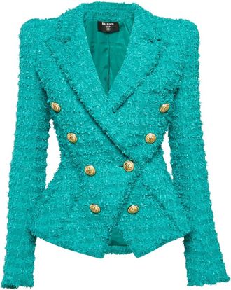 Balmain Blazer met dubbele rij knopen - Groen