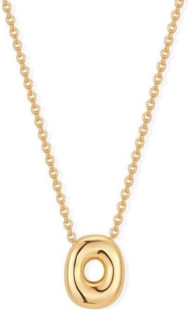 Brook & York Mini Pippa Bubble Initial Pendant Necklace in Gold O at Nordstrom