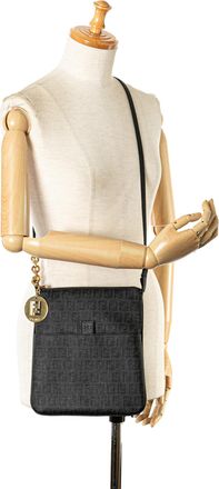 Fendi Pre-owned Womens Canvas Logo Crossbody Bag - Black Textile - One Size