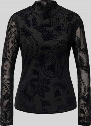 Comma Longsleeve mit Stehkragen in Black, Größe 46