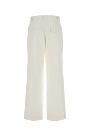 Carven White Exterior: Cotton Pantaloni Trousers