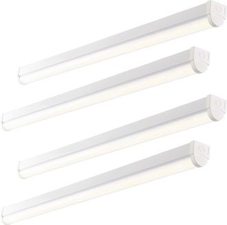 Loops 4 PACK 6ft High Lumen Batten Light - 68.5W Cool White LED - Gloss White & Opal