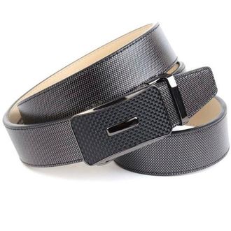 Anthoni Crown Lederg&uuml;rtel ANTHONI CROWN, Herren, Gr. 85, grau (anthrazit), Leder, gepr&auml;gtes Muster, G&uuml;rtel Lederg&uuml;rtel