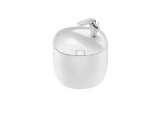 Roca Roca - Lavabo Con Semi-pedestal Integrado Fineceramic Beyond En Acabado Blanco