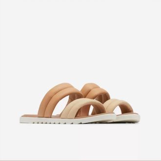 Sorel Womens Ella Ii Puff Slide In Ceramic, Sea Salt