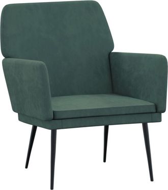 vidaXL Sill&oacute;n De Terciopelo Verde Oscuro 62x79x79 Cm Vidaxl