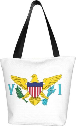 AOOEDM Flag Of The United Virgin Islands Reusable Tote Bag Women Casual Handbag Shoulder Bags for Shopping Groceries Travel Outdoors