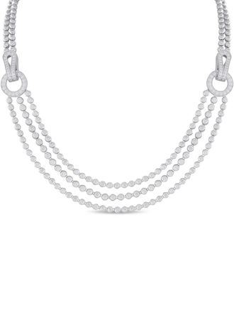 Cartier 18K white gold Agrafe diamond necklace - women - 18kt White Gold/Diamond - One Size - Silver