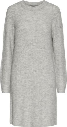 Pieces Womens Pcellen LS O-Neck Knit Dress Noos Bc, Light Grey Mix, S