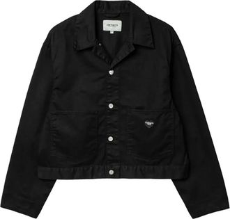 Carhartt Work in Progress Drewe Jack Zwart Urban Stijl - Dames - Zomerjassen - Zwart - M - Katoen - Jassen