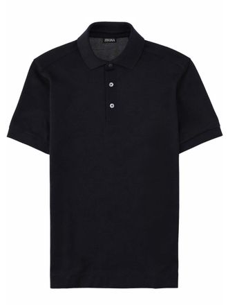 Ermenegildo Zegna Cotton Mulberry Silk Blend Polo Shirt