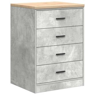 Berkfield Home Garage Storage Cabinet Concrete Grey 60x51x85 cm Solid Wood Pine | Size: 60 x 51 x 85 cm