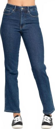 Judy Blue Tummy Control Classic Straight Jeans In Dark Blue