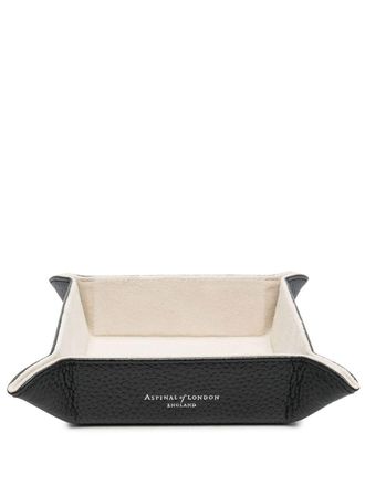 Aspinal of London leather table tray - unisex - Leather - One Size - Black