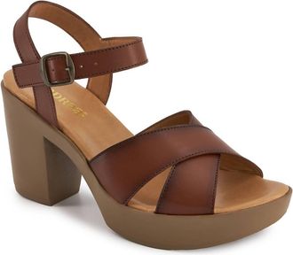 Andrea Womens Comfort Classic Heel Ankle Strap Sandals In Brown