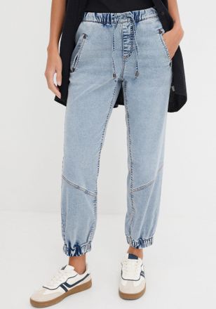 Bonprix Jeansjeggings BONPRIX, Damen, Gr. 36, N-Gr, blau washed (l&auml;nge: regul&auml;r), Denim/Jeans, Obermaterial: 73% Baumwolle, 25% Polyester, 2% Elasthan, loose 