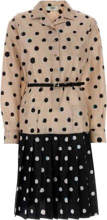 Fendi Multicolour Polka Dot Shirt Dress