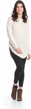 Papillon Long Sleeve Sweater With Zip Side In Cream