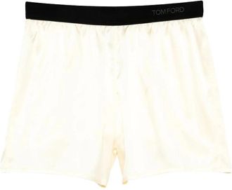 Tom Ford Pajama Shorts met elastische tailleband - Dames - Onderbroek - Geel - XS - Ondergoed