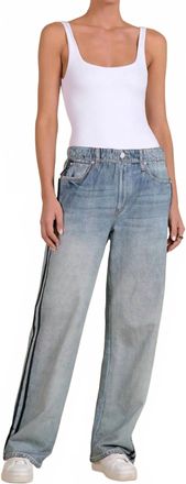 Elan Jojo Denim Track Sweatpants In Blue