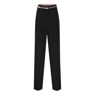 Max Mara Dames, Broeken, Zwart, Maat: XS Leer