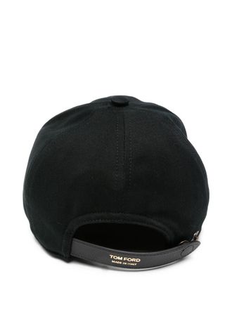 Tom Ford Mens Cotton Baseball Cap Black Hat