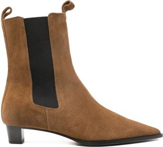Aeyde 30mm Kiki suede Chelsea boots - women - Lambskin/Leather/Rubber/Suede - 41 - Brown