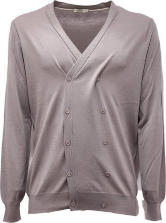 Paolo Pecora Cardigan - Heren - Vesten - Grijs - S - Wol - Truien & Vesten