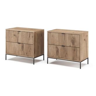 Vicco Comodino camera da letto Eliza, Quercia vichinga, Set di 2, Vicco